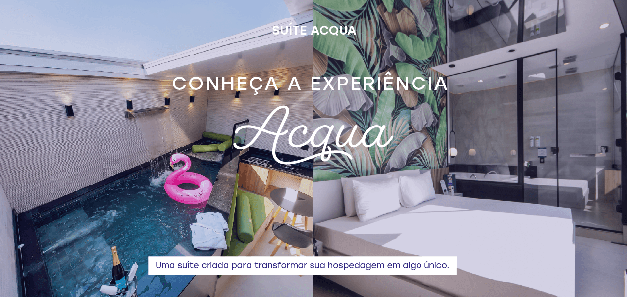 conheça a experiência acqua. uma suíte criada para transformar sua hospedagem em algo único.